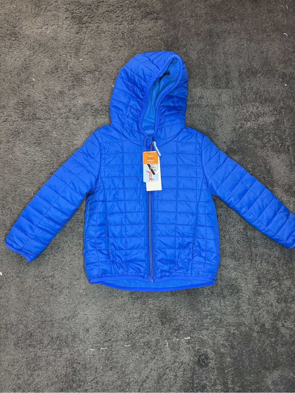 Cat & Jack Toddler Boys Value Quilted Hooded Jacket - Blue Size 4T NWT